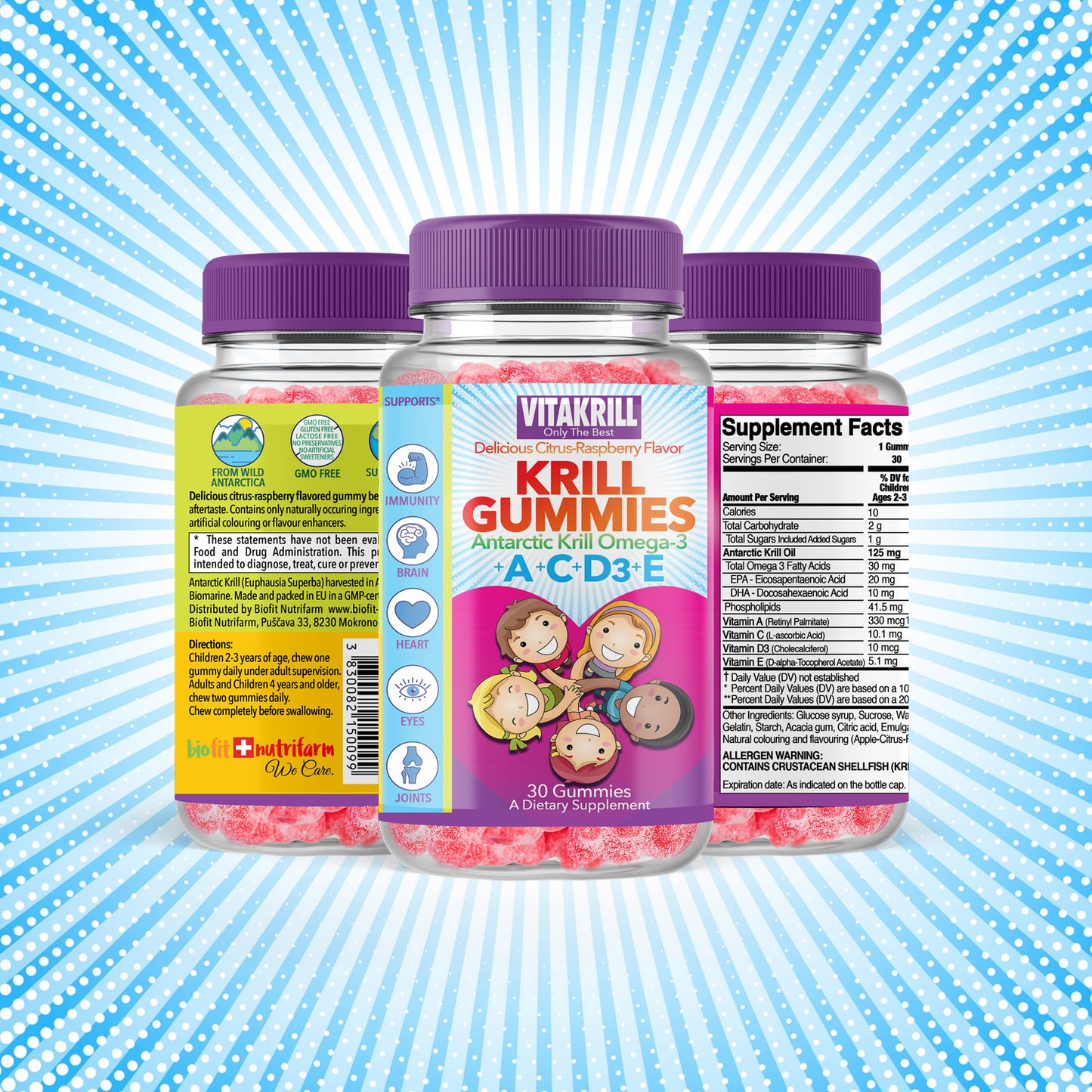 Krill Multivitamin Gummies - Citrus-Raspberry